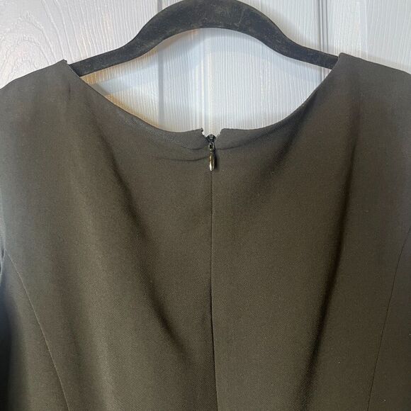 Adrianna Papell Black Evening Dress w/ White Pants Underneath Split Front Sz 16W - Picture 8 of 11